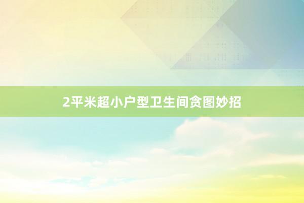 2平米超小户型卫生间贪图妙招