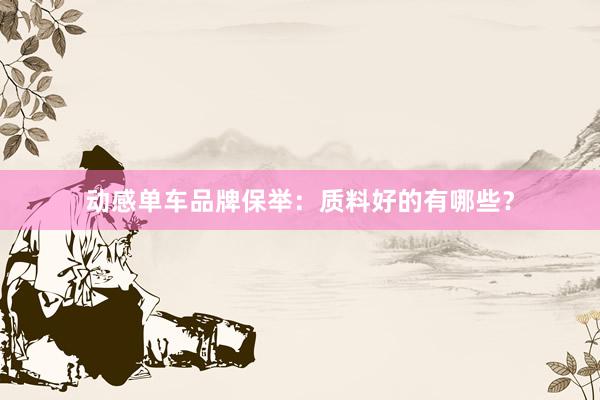 动感单车品牌保举：质料好的有哪些？